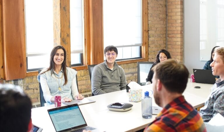 Engineers meeting in a conference room