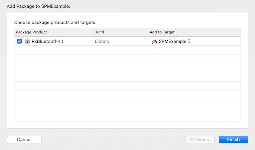make sure you package is checked and target is in the dropdown