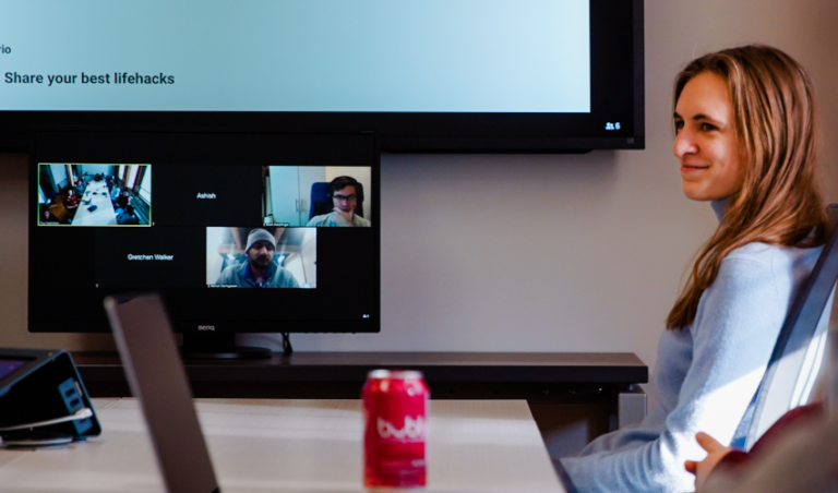 Engineer learning about automated testing in office