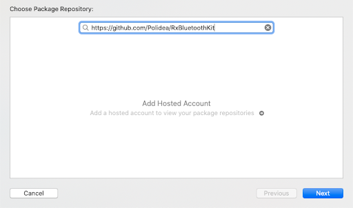 enter the address of the repository for the package you want to add