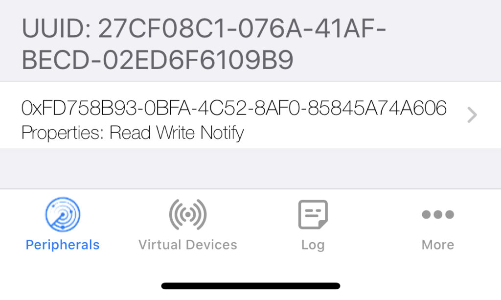 iOS screenshot of LightBlue Read, Write and Notify