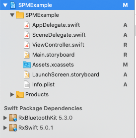 screen shot to see added package now listed in the project