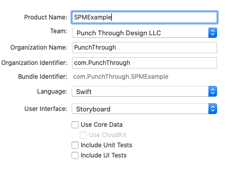 fill in information about your project