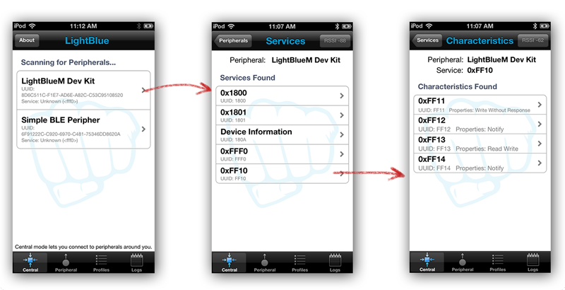 Phone displaying additional Central Mode views