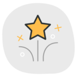 Celebatory stars shooting upward.