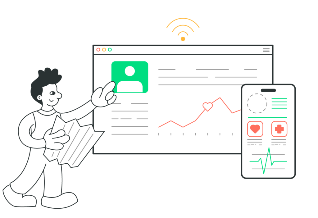 Secure, reliable, and still debugging with printf(). Engineer interacting with health data interfaces